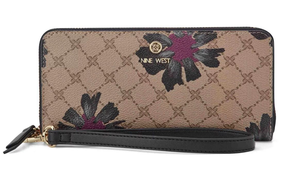 Nine West Lockup Zip Around Wallet With Wristlet