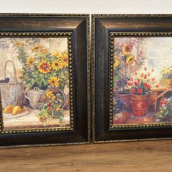 Mahogany Frame Medium Size Painting On Canvas With Beautiful Frame