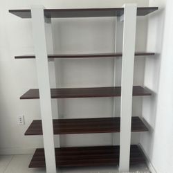 Bookshelves, 5 Tires Solid Wood Shelves, Free Standing