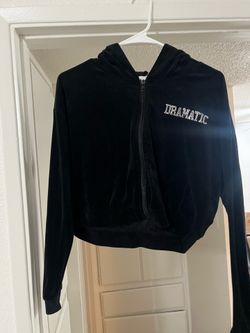 Black crooked zip up size M