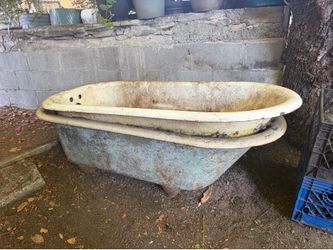 2 Vintage Cast Iron Clawfoot Bathtubs - Original Porcelain