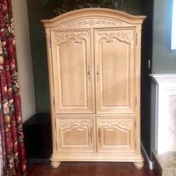 Vintage 80s Century Furniture Solid Wood Armoire — Luxury Piece
