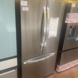 French door refrigerator 36 inch wide stainless steel