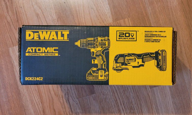 New Dewalt 20v Brushless Cordless Hammer Drill, Oscillating Multi-tool, 2 Batteries, Battery Charger and Bag $200 Firm Pickup Only
