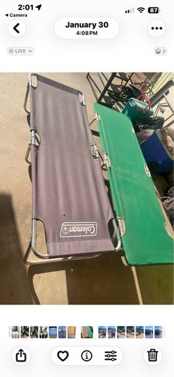 Two camp cots