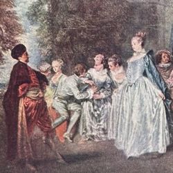 FÊTE CHAMPÊTRE French Jean-Antoine Watteau Fine Art Print 1900 Vintage Original Antique London England Printed Collectible France ARTIST