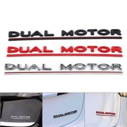 Tesla Model 3 & Model y Dual Motor Decals 3D ABS Rear Trunk Lid Sticker Emblems