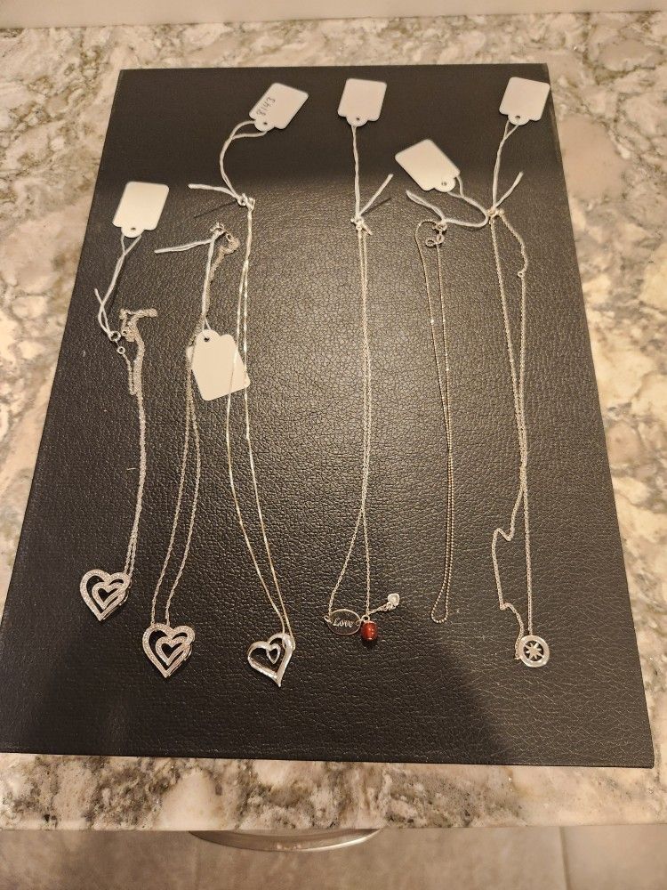 6 Sterling Silver Necklaces,  .925 Silver, 15.9 g Total