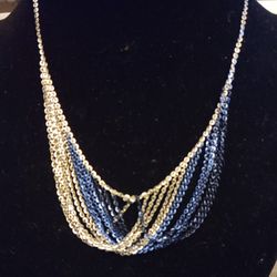Cascade Necklace In Silver And Blue