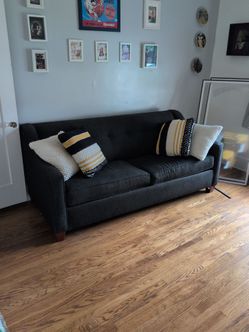 Clean Modern Dark Gray Futon / Sofa - Great Condition