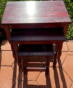 Antique 3pc Red Table Set