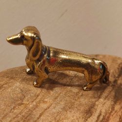 Mini Brass Dachshund Dog Figurine