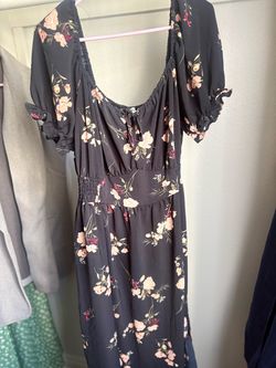 Plus size black  floral dress