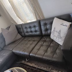 Beautiful  Gray real leather couch