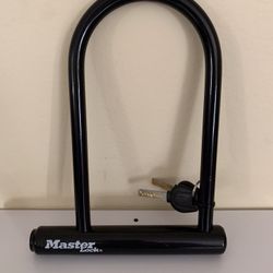 Brand New - Master Lock Black Bike U-Lock with Keys
