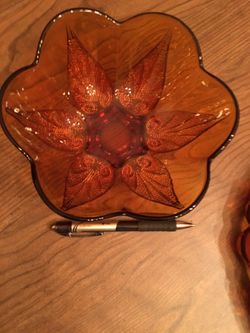 Brown glass bowl