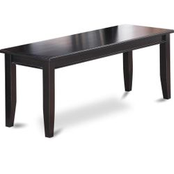 105

East West Furniture DUB-BLK-W Dudley Dining Bench with Wooden Seat, 51x15x17 Inch, Black

