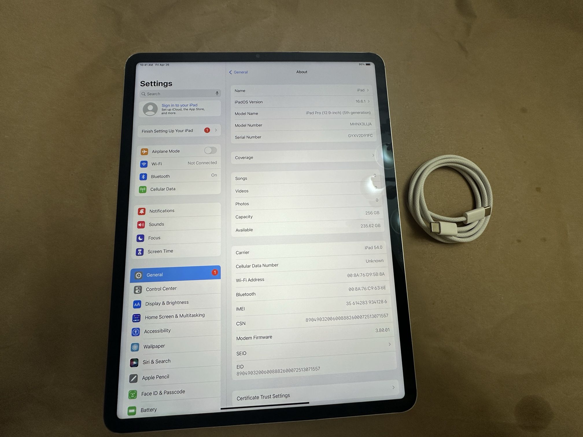 IPAD PRO 5TH GEN 256GB CELLULAR 