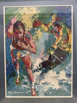1979 Vintage Leroy Neiman Training Olympic Athletes Expressionist Poster 