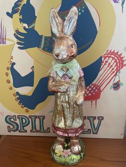 Vintage Faux Foil Chocolate Easter Rabbit