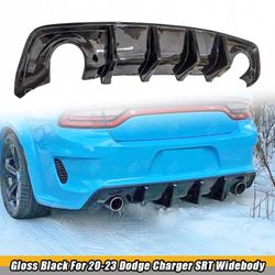 Widebody Only Glossy Black Rear Bumper Diffuser Lip For 2020-2023 Dodge Charger