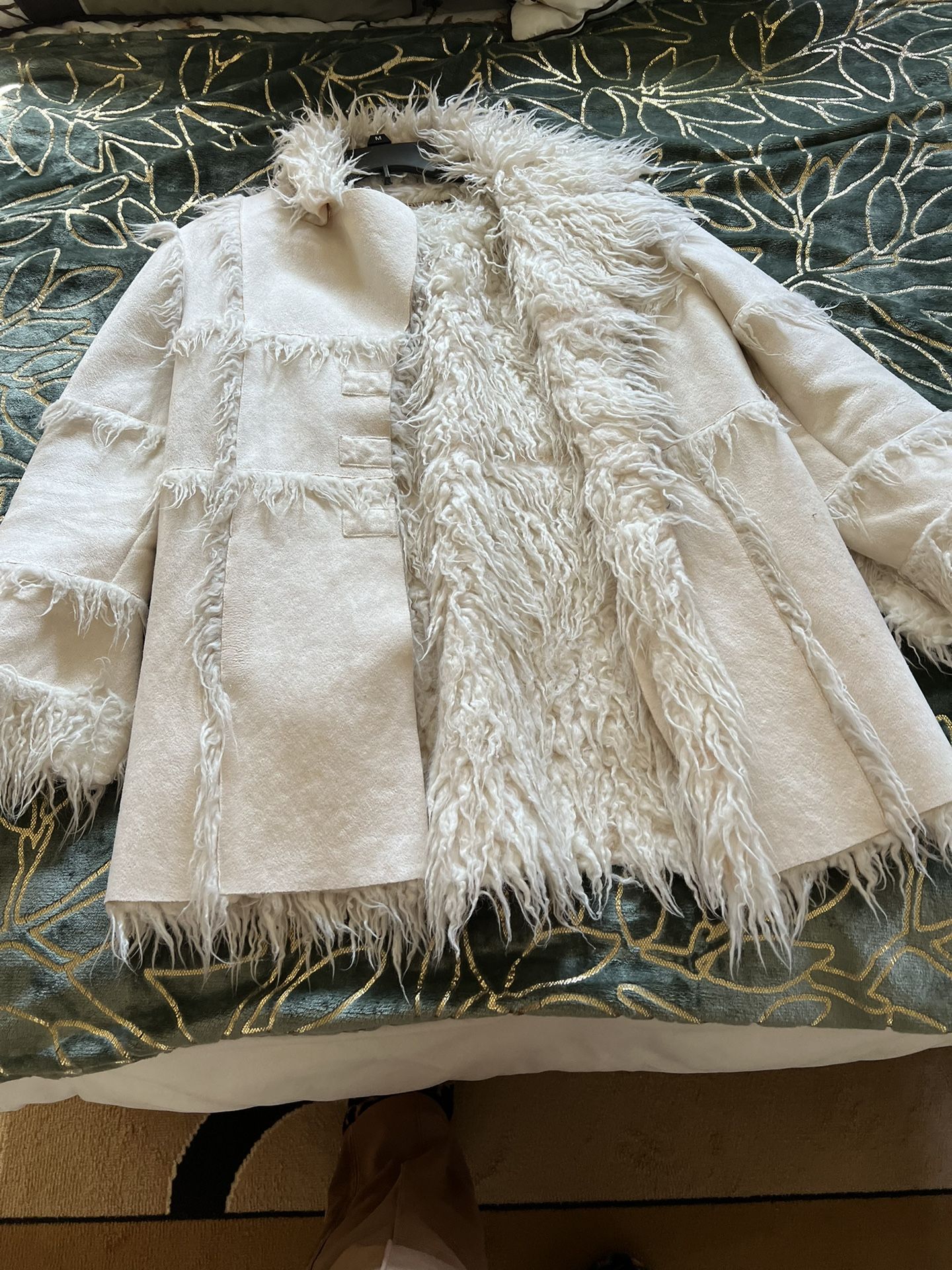 Bebe Size L Off White Dress Coat