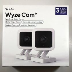 Two Brand New Wyze Cam V3 Security Cameras With Color Night Vision 