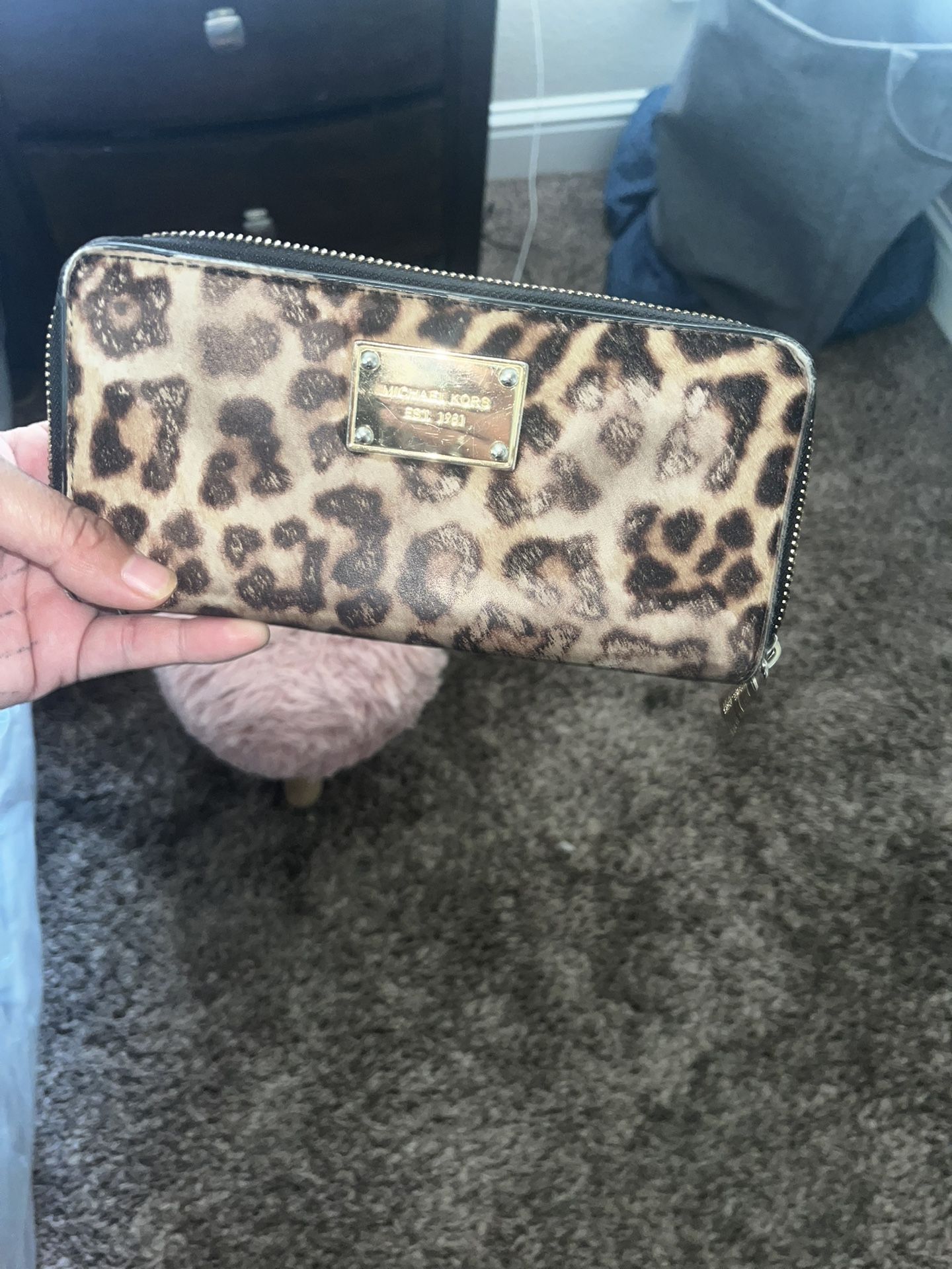 M K Cheetah π Print Wallet $5 FIRM Cash Only