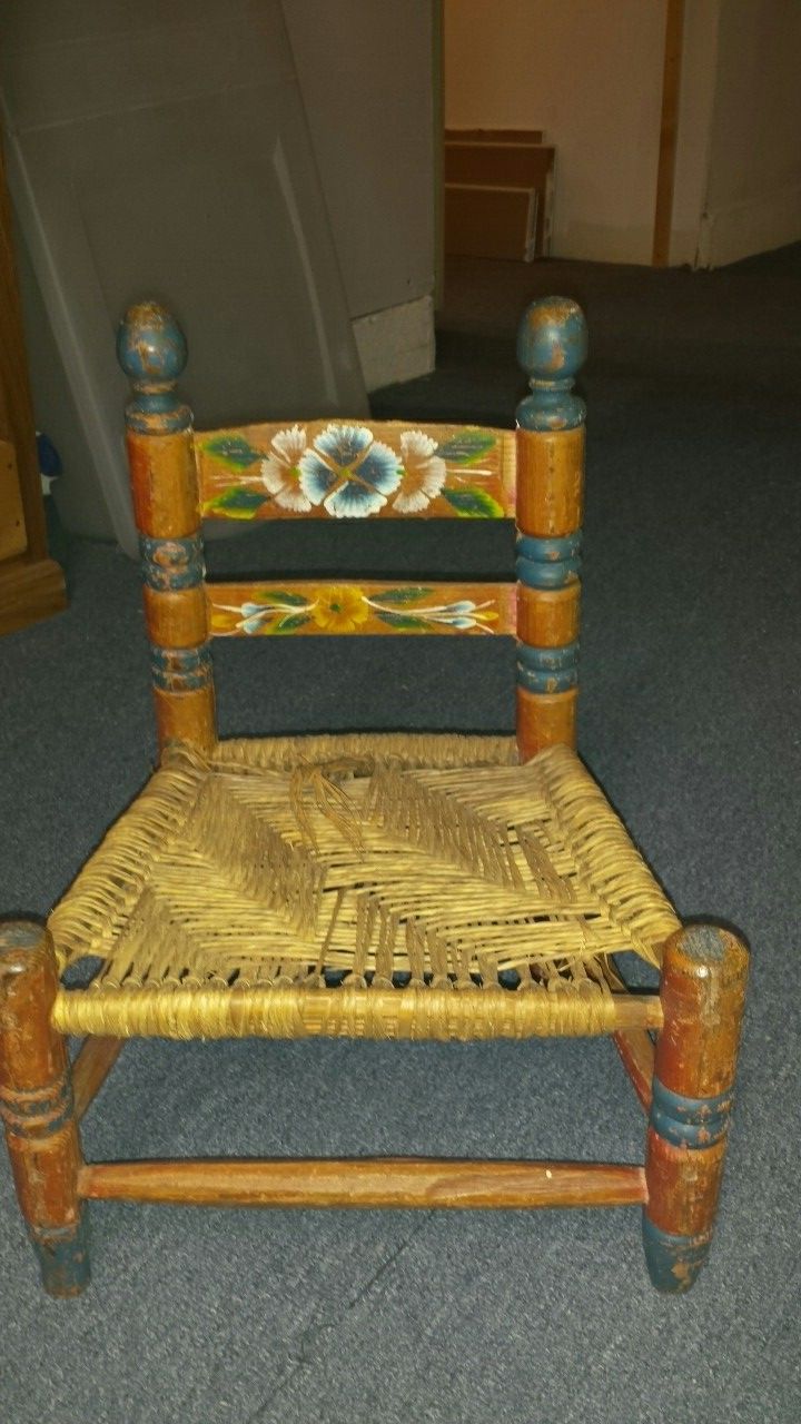 Folk art antique child's chair