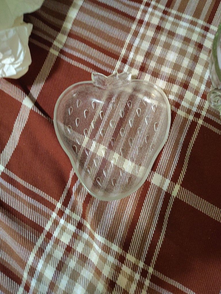 Vintage Hazel Atlas Strawberry Shaped Candy Trinket Dish