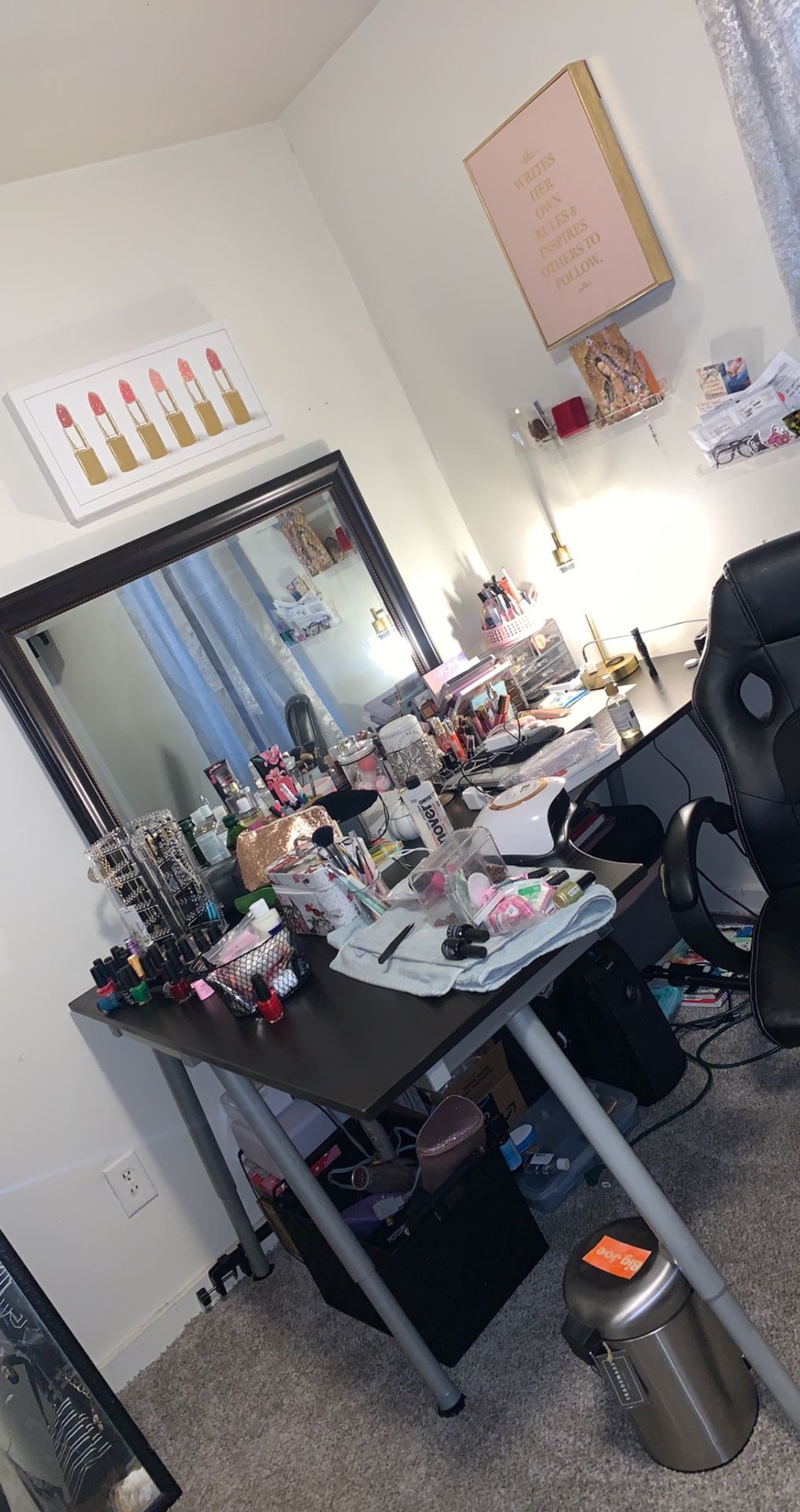 ikea desk and mirror
