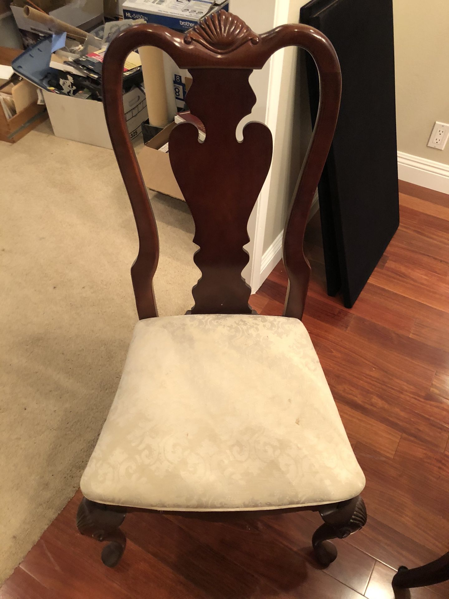 Hutch dining room table, chairs, and china cabinet