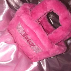 JUICY COUTURE “Free Love” Hot Pink Fur Purse Mini Tote