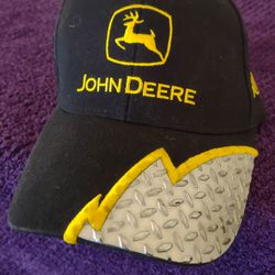 John Deere Quality Construction Black And Silver Baseball Hat