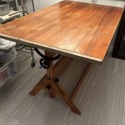 Drafting Work Table Antique, All Original. Works as it should.  Large Format 60”x 38” see below