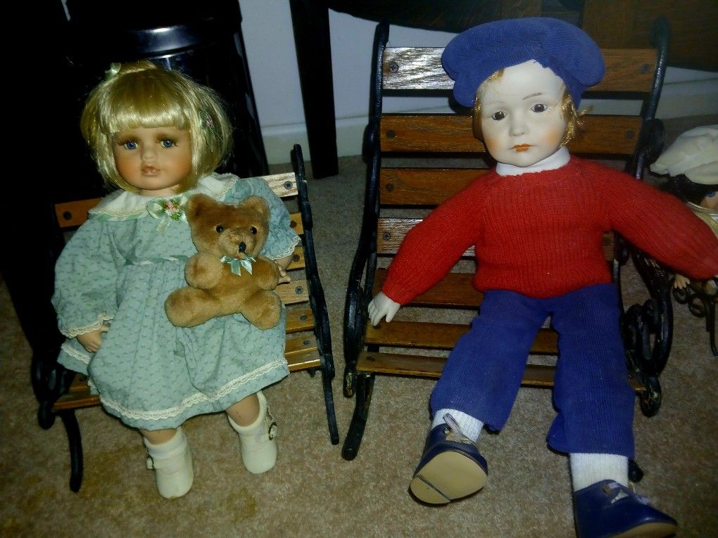 Porcelain Boy And Girl Dolls