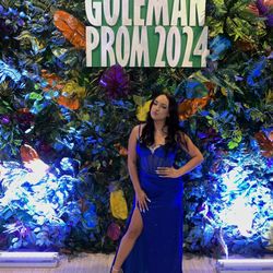 Blue Corset Prom Dress