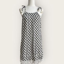 Old Navy Black & White Palms Dress, Size M, MSRP $36