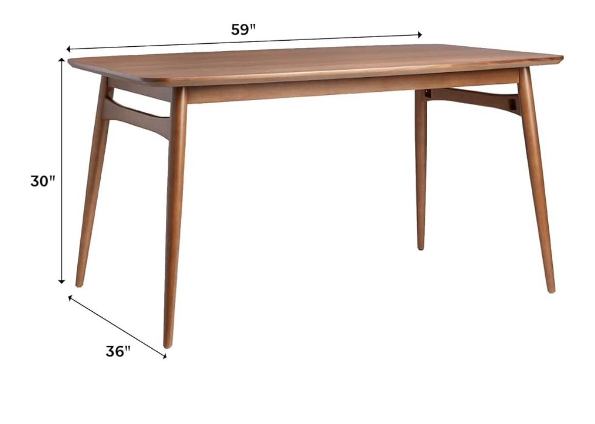 Solid Oak Midcentury Dining Table