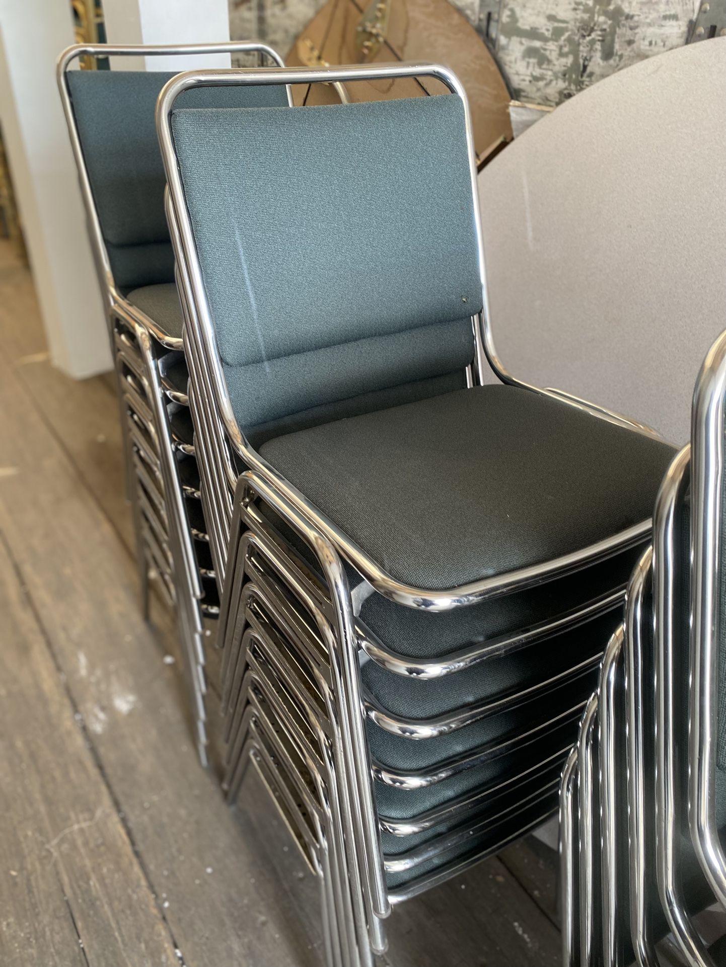Green And Chrome Chairs