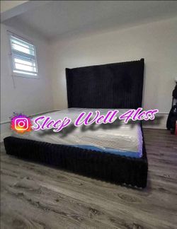 NEW QUEEN BED FRAME AND MATTRESS