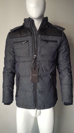 Brand New Zara Men's Denim Faux Leather Jacket Size M