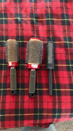 Three round Hair brushes