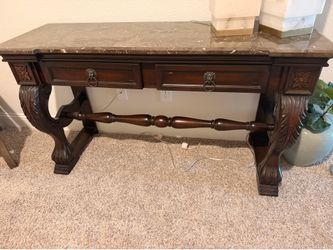 Wood and marble desk
