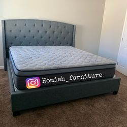 New In Box King Bed Frame With Mattress (read Description Below)