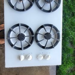 Gas Glass CookTop -    White