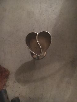 Vintage silver heart wedding goblets