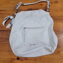 Jessica Simpson Women Shoulder Hobo Bag ~ Ivory, Zip Pockets, Cheetah Print