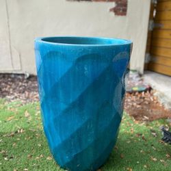 Clay Blue Glazed Planters Garden Pots