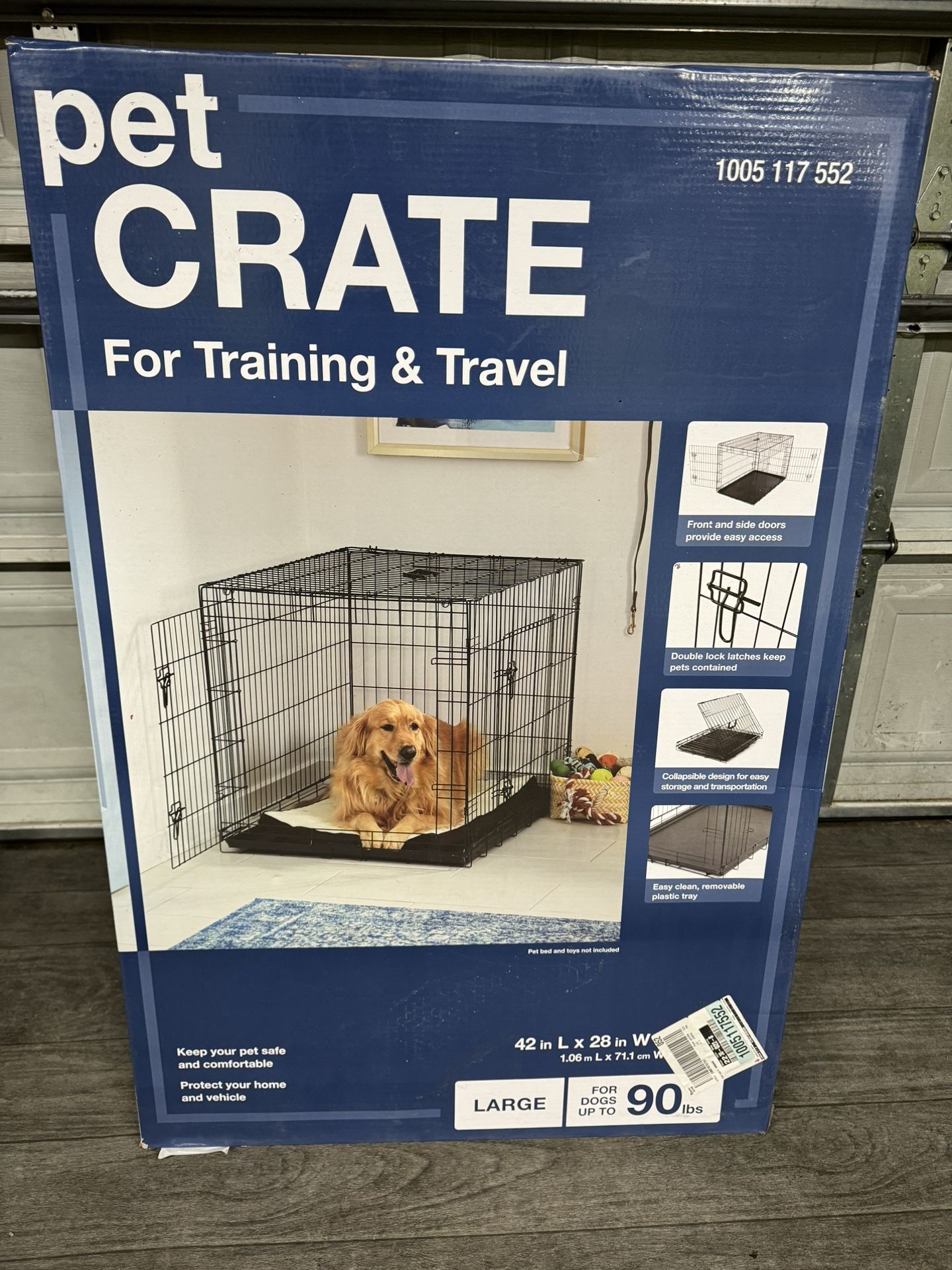 Large Black Collapsable Pet Crate 